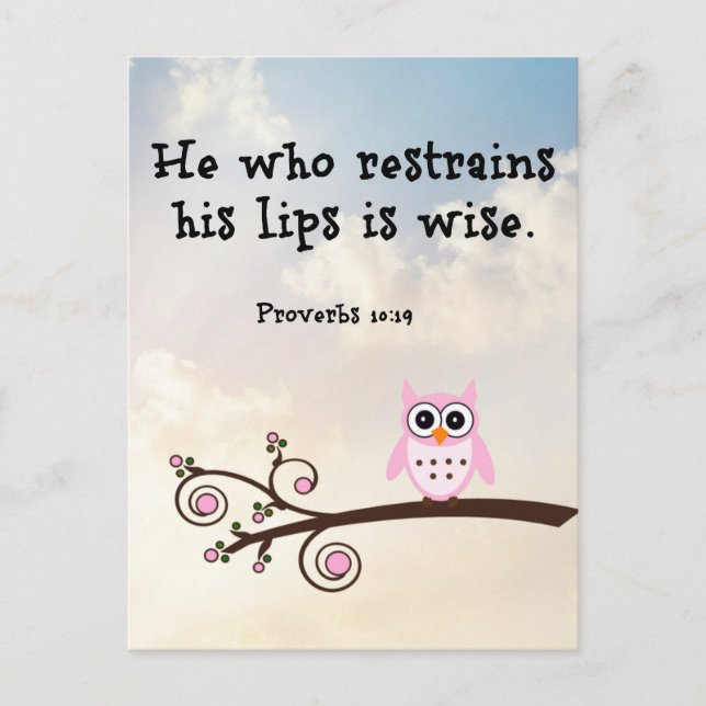 Wisdom - Proverbs 10:19 Postcard (Front)