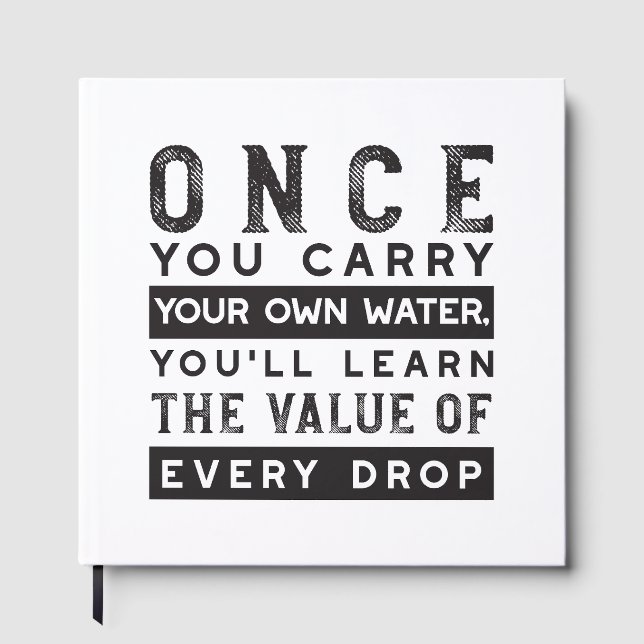 Wisdom Quote Design - Value of Every Drop Guest Book (Front)