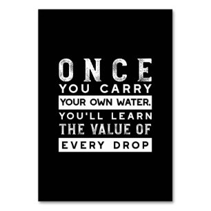 Wisdom Quote Design - Value of Every Drop Table Number