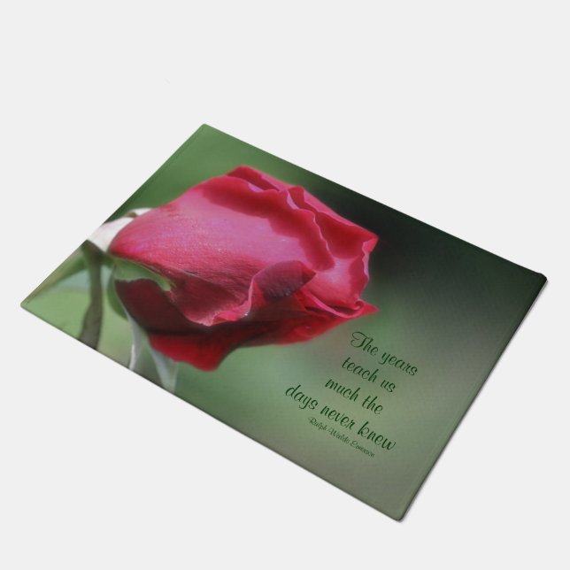 Wisdom Quote Rosebud Inspirational  Doormat (Angled)