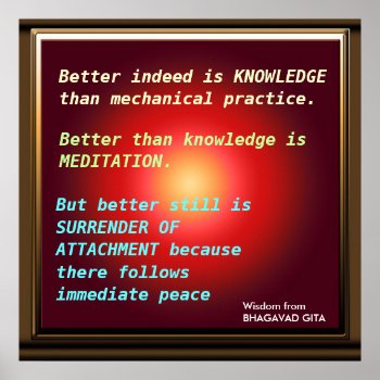 Wisdom Quotes From Bhagavad Gita Poster by ARTFULROMANCE at Zazzle