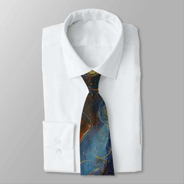 Wisdom Strength Owl Bear Native Maureen Girard Neck Tie (Tied)