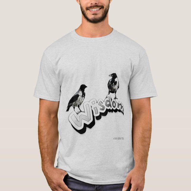 Wisdom - Two wise crows on white background T-Shirt (Front)