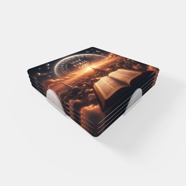 Wisdom Unveiled Amidst Heavenly Expanse Coaster Set (Set)