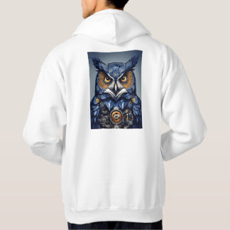 Wisdom Woven: Owl Portrait T-Shirt Hoodie" Hoodie