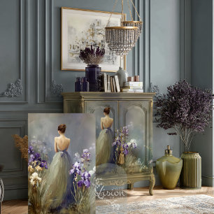 Wisdom's Muse Ballgown Iris Garden Purple Vintage Tissue Paper