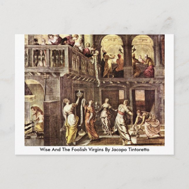 Wise And The Foolish Virgins By Jacopo Tintoretto Postcard (Front)