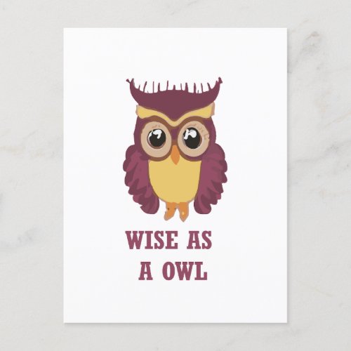 Wise as a owl postcard