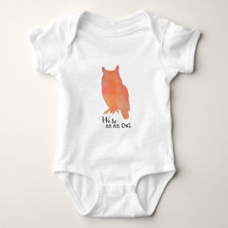 Wise as an Owl Typographical Watercolor Baby Bodysuit