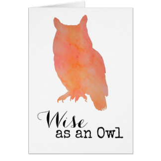 Wise as an Owl Typographical Watercolor Cards