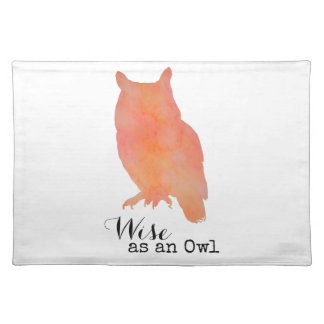 Wise as an Owl Woodland Watercolor Placemat