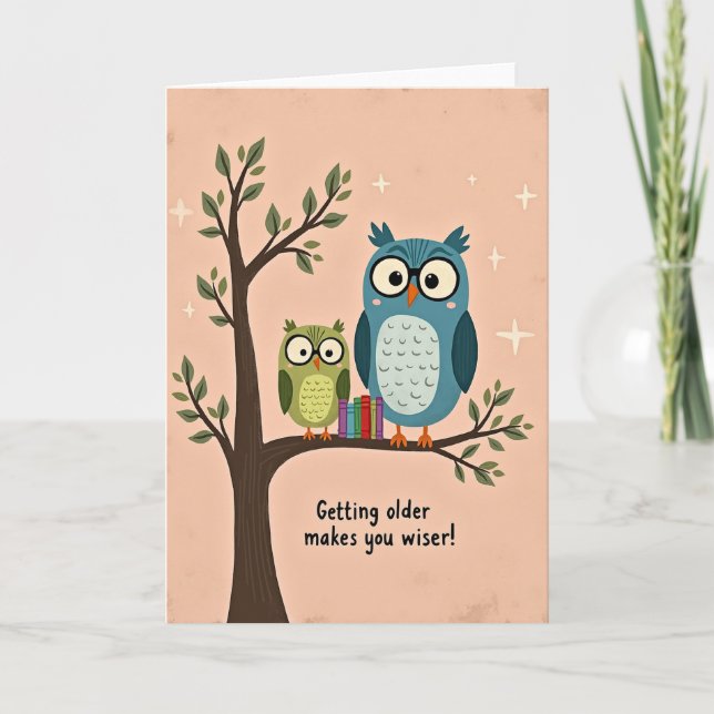 Wise Avian Birthday Card (Front)