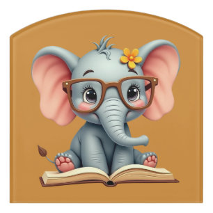 Wise Baby Elephant Door Sign