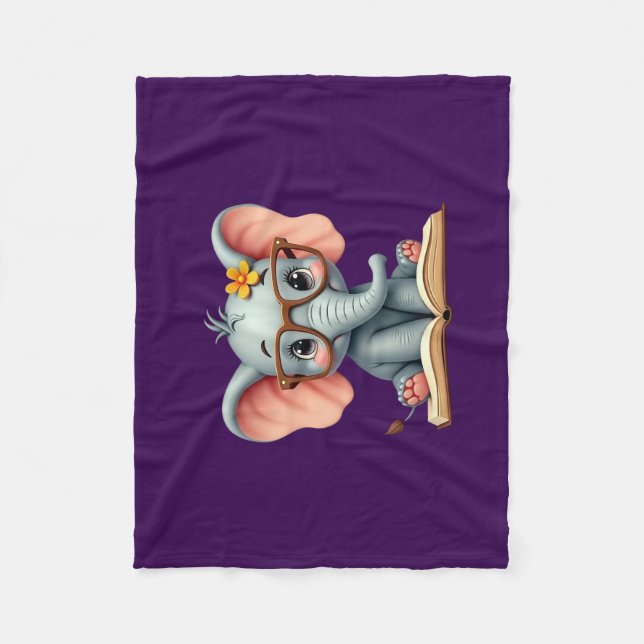 Wise Baby Elephant Fleece Blanket (Front)