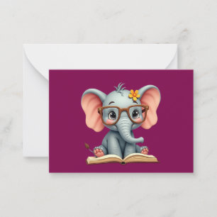 Wise Baby Elephant Note Card