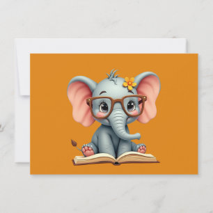 Wise Baby Elephant Thank You Card