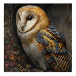 Wise Barn Owl Perched on Ancient Branch Acrylic Print