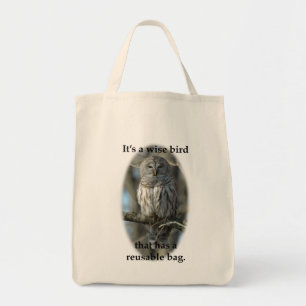 WISE BIRD TOTE BAG