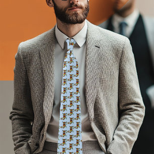 Wise Blue Cute Brown Reading Owl Books Neck Tie