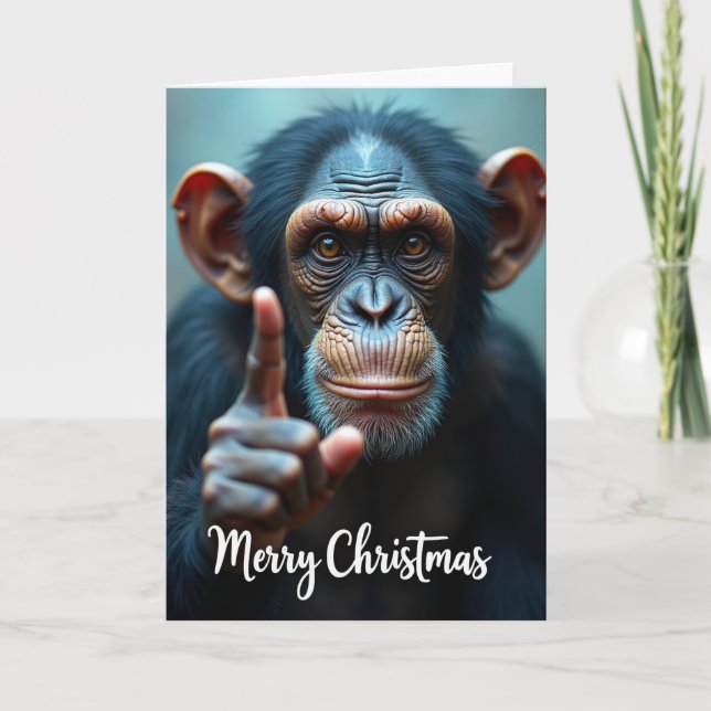 Wise Chimp Christmas Card (Front)
