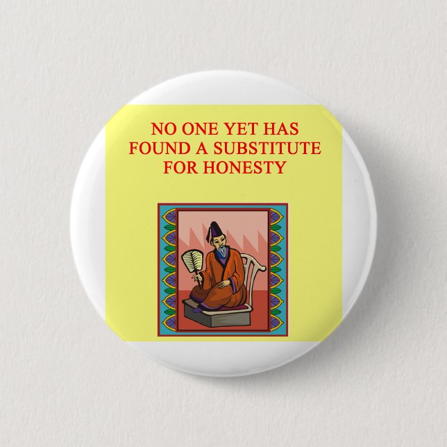 wise chinese proverb button (Front)