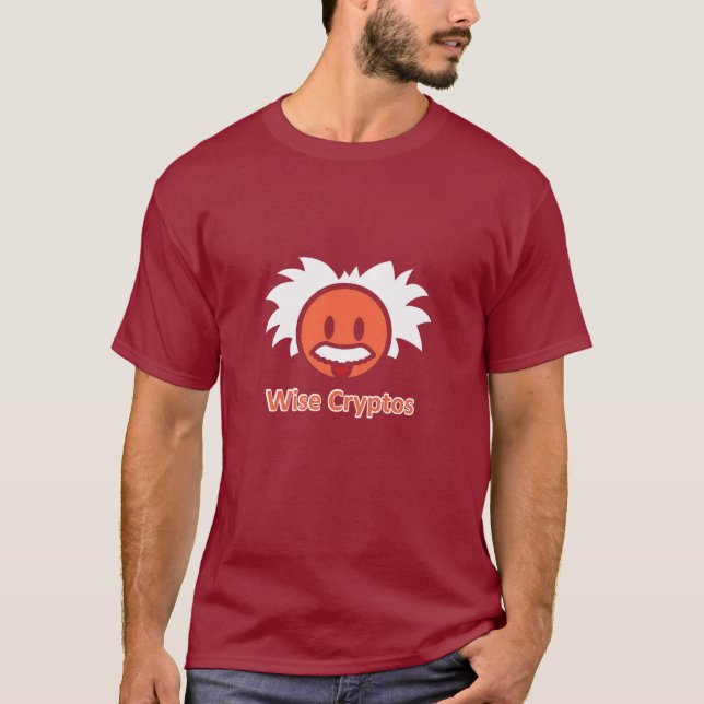 Wise Cryptos cryptocurrency tshirt red (Front)
