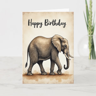 Wise Elephant Birthday Card