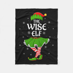 Wise Elf Christmas Family Girls Women Elf Squad Xm Fleece Blanket