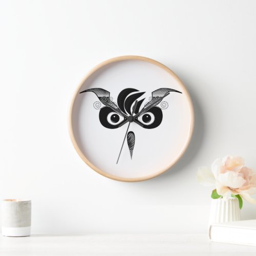 Wise Eyes Wall Clock Black Owl Design Clock