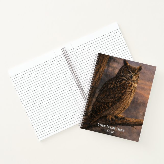 Wise Forest Owl – Large Notebook (Inside)