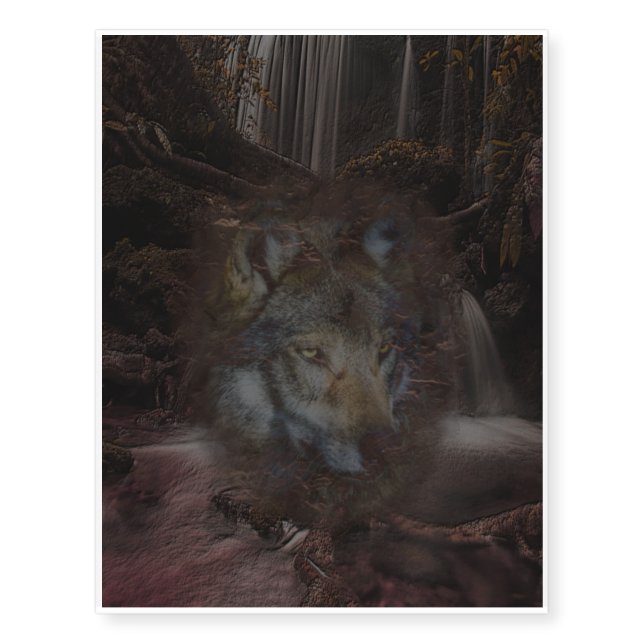 Wise Forest Wolf Temporary Tattoos (Front)