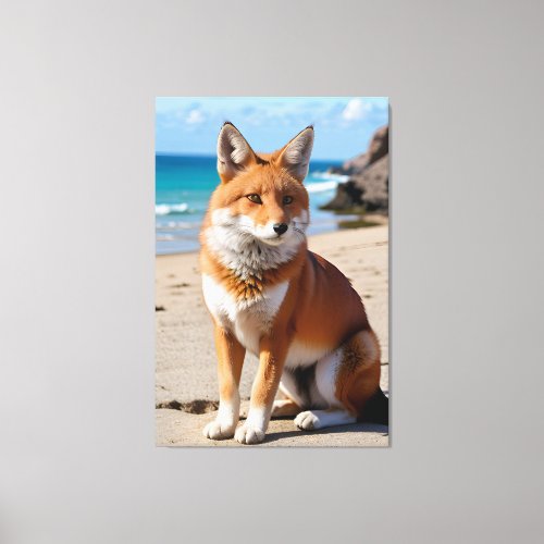 Wise Fox Does Beach Canvas Print