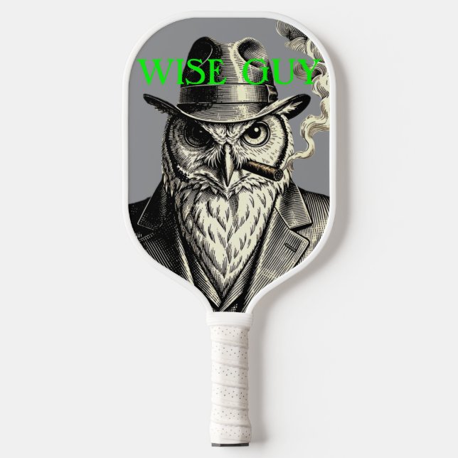 WISE GUY (green typography) Pickleball Paddle (Front)