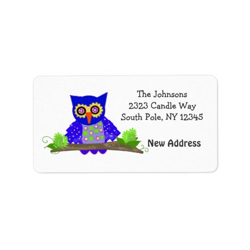 Wise Hoot Owl New Address Label