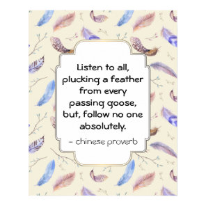 Wise Inspirational Motivational Chinese Proverb Poster