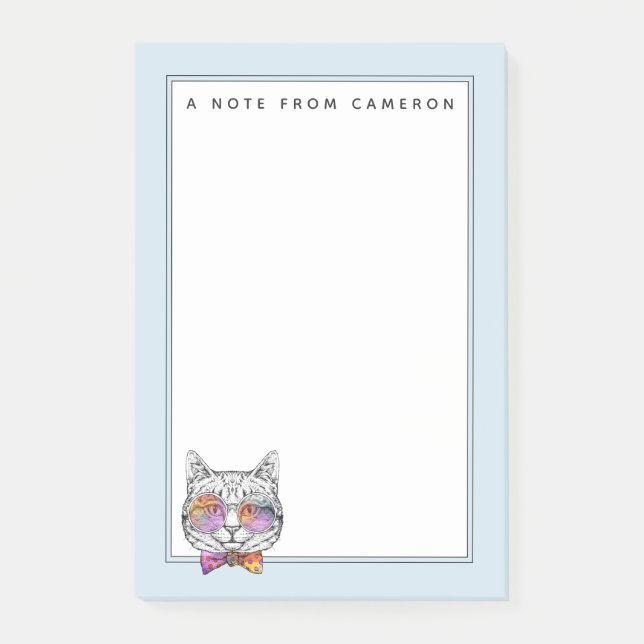 Wise Kitty Kat | Add Your Name Post-it Notes (Front)