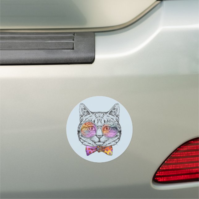 Wise Kitty Kat Car Magnet (In Situ)
