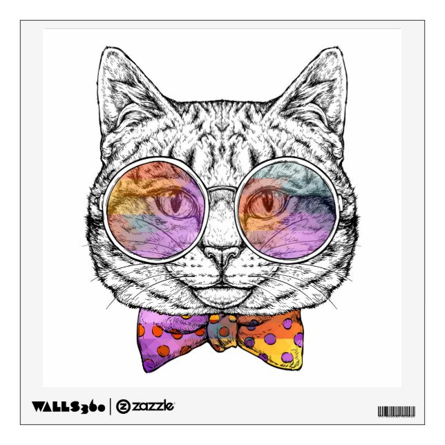 Wise Kitty Kat Wall Decal (Front)