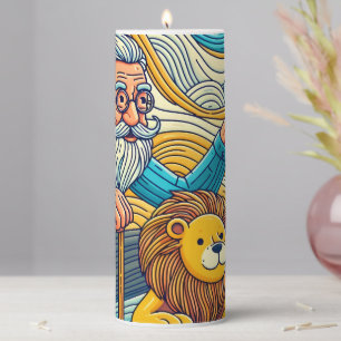 "Wise Lion Candle" Pillar Candle