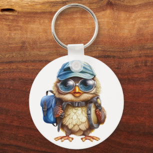 Wise Little Traveler - Kid Owl with backpack Keychain