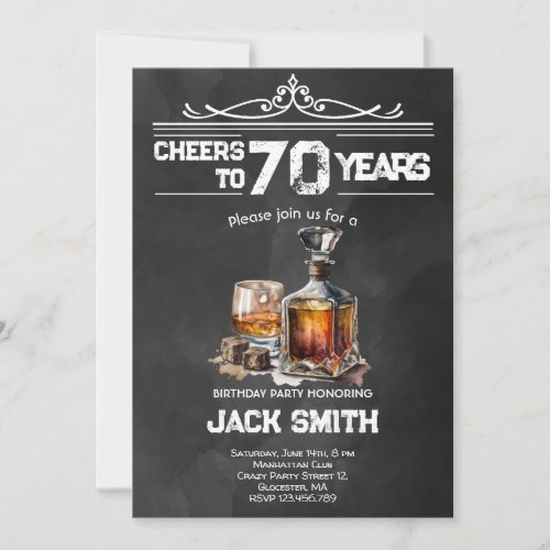 Wise man  and whiskey birthday party  invitation