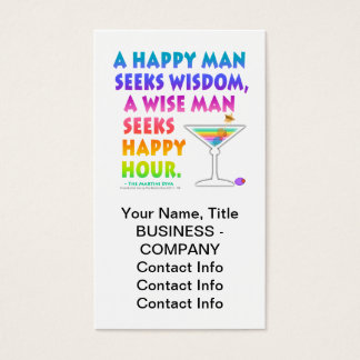 Wise Man Seeks Happy Hour Business Cards Gift Tag