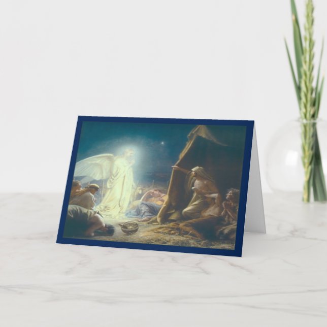 Wise Men And Angels Painting Custom Greetings Card (Front)