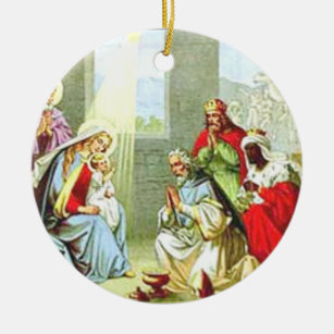 K inside an Ornament Logo Details about   Rare Vintage Nativity Scene Glass Christmas Ornament 