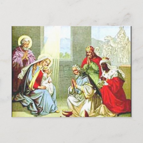 Wise Men At The Nativity Holiday Postcard