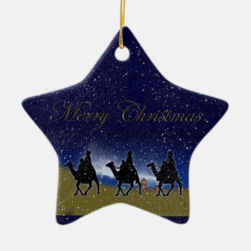 Wise Men Bethlehem Christmas Star  Snow Ornament