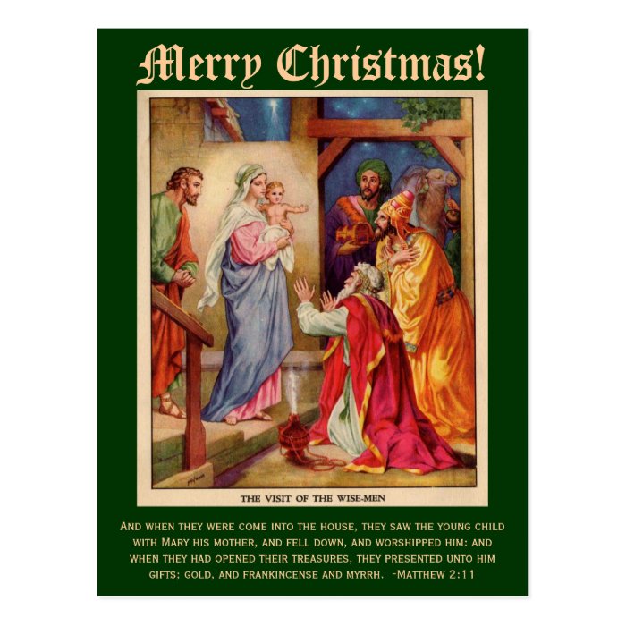 Wise Men Christmas Card, with Bible Verse Postcards