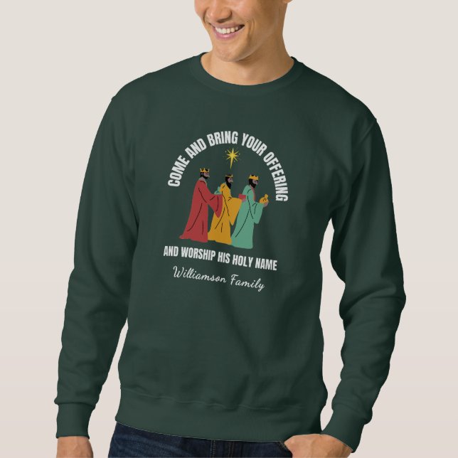 Wise Men Custom Family Christian Christmas Sweatshirt (Front)