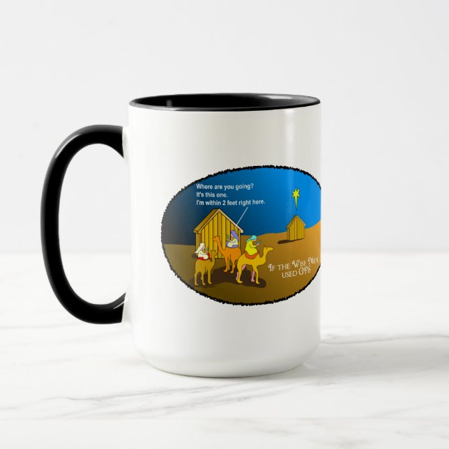Wise Men Geocaching Christmas Mug (Left)