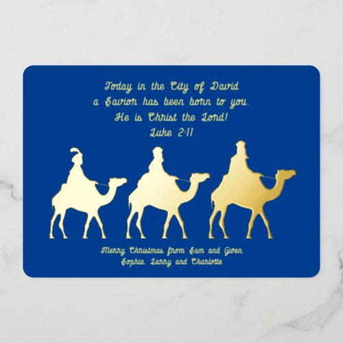 Wise Men Magi Christian Christmas Foil Card